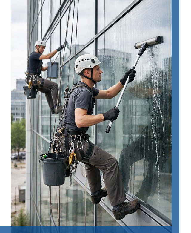 Мойка витражей альпинистами в Красногорске от 711 р. под ключ|ВЫСОТНИК-Крр