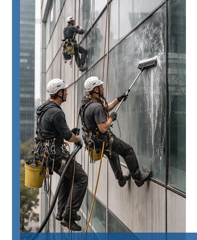 Профессиональная высотная мойка фасадов зданий в Красногорске