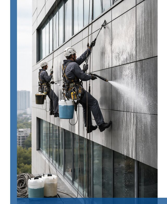 Профессиональная мойка вентилируемых фасадов в Красногорске