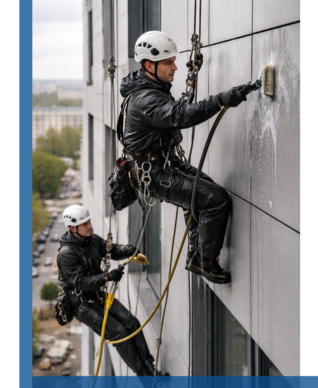 Профессиональная мойка фасада из композита в Красногорске