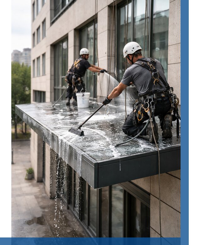 Мойка козырьков и навесов в Красногорске от 3556 р. | ВЫСОТНИК-Крр