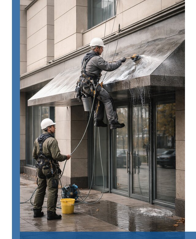 Профессиональная мойка козырьков и навесов в Красногорске