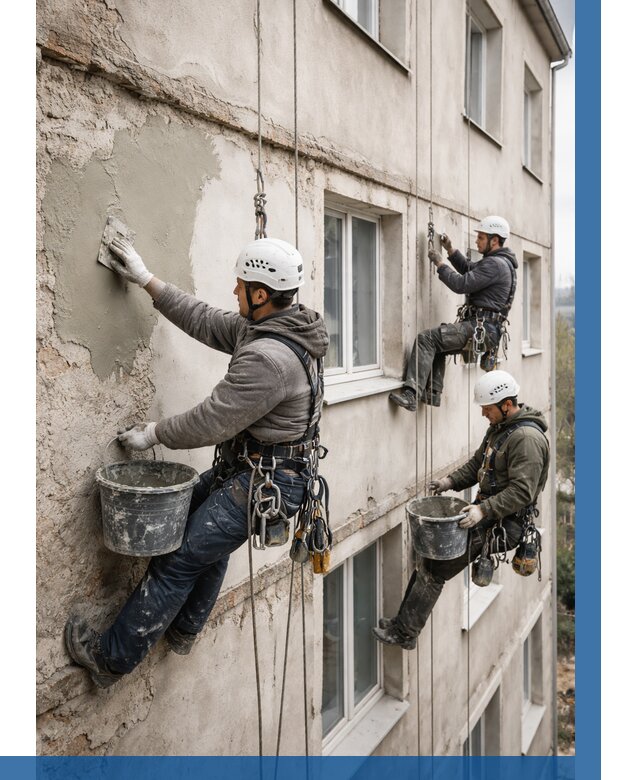 Ремонт штукатурного фасада в Красногорске от 762 р. под ключ | ВЫСОТНИК-Крр