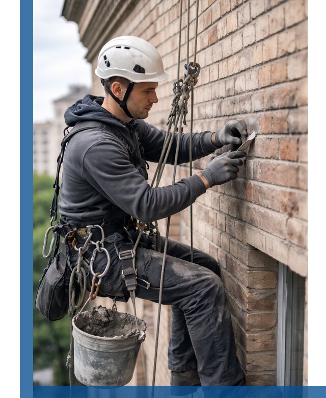 Качественный ремонт кирпичной кладки фасада в Красногорске с гарантией