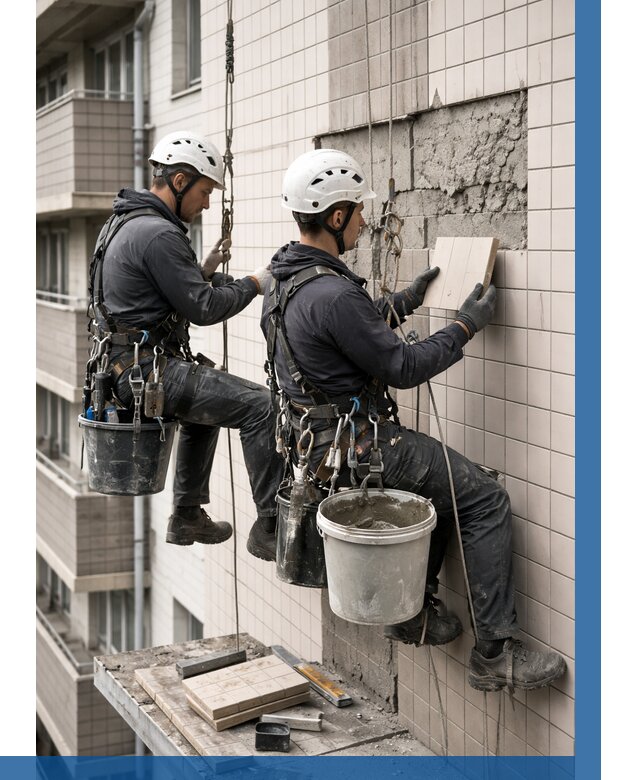 Ремонт облицовки фасада плиткой в Красногорске от 1829 р. | ВЫСОТНИК-Крр