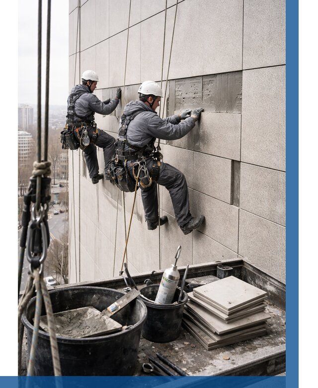 Ремонт фасада из керамогранита в Красногорске от 2540 р. | ВЫСОТНИК-Крр