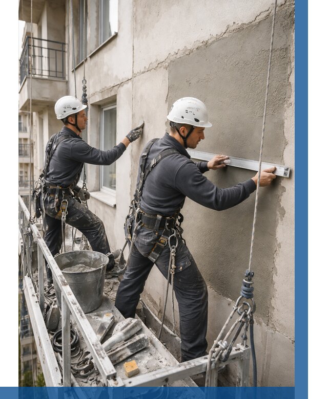 Штукатурка фасада на высоте в Красногорске от 914 р. | ВЫСОТНИК-Крр