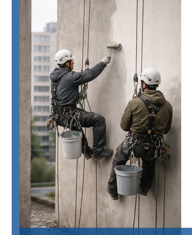 Покраска фасадов высотными альпинистами в Красногорске с гарантией