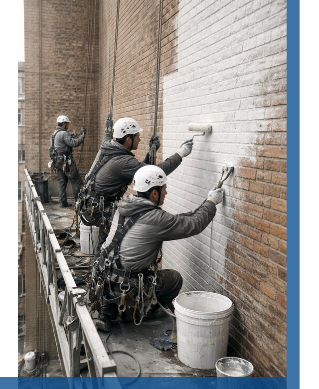 Покраска кирпичного фасада в Красногорске от 356 р. | ВЫСОТНИК-Крр