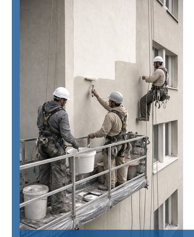 Покраска оштукатуренного фасада в Красногорске под ключ с гарантией