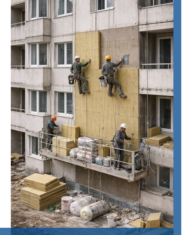 Утепление фасада минватой в Красногорске от 1524 р. | ВЫСОТНИК-Крр