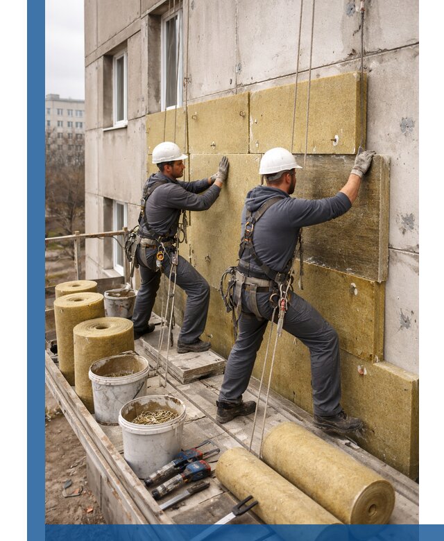 Утепление фасада минватой в Красногорске под ключ с гарантией