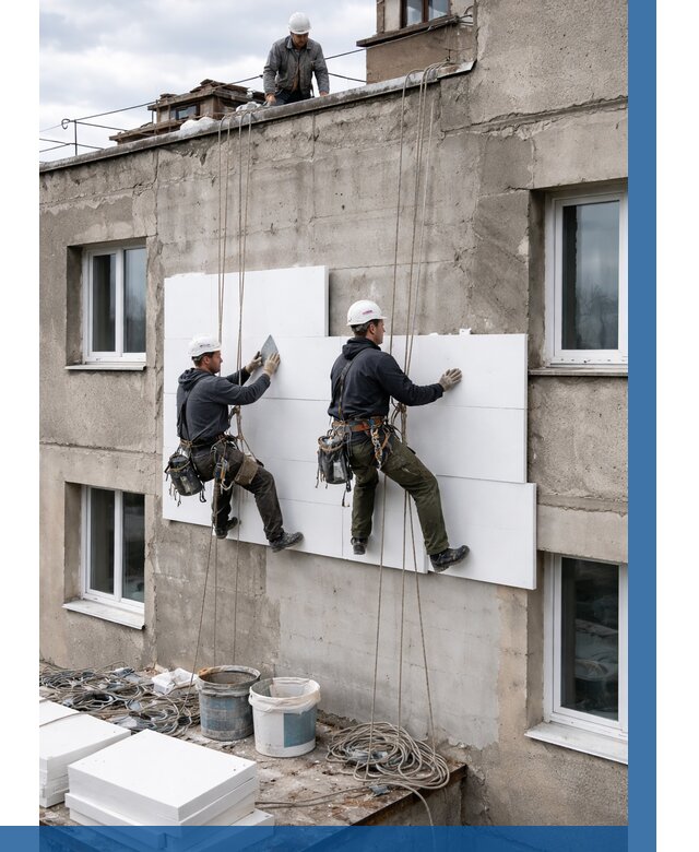 Утепление фасада пенополистиролом в Красногорске от 1829 р. | ВЫСОТНИК-Крр