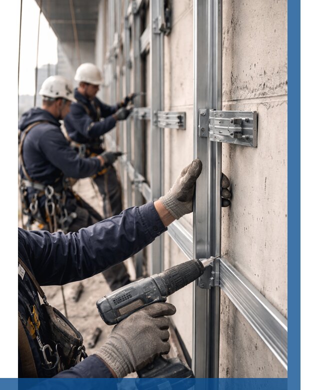 Монтаж подсистемы вентфасада в Красногорске от 864 р. | ВЫСОТНИК-Крр