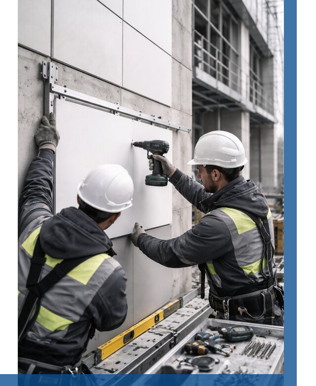 Монтаж композитных панелей фасада в Красногорске от 2540 р. | ВЫСОТНИК-Крр