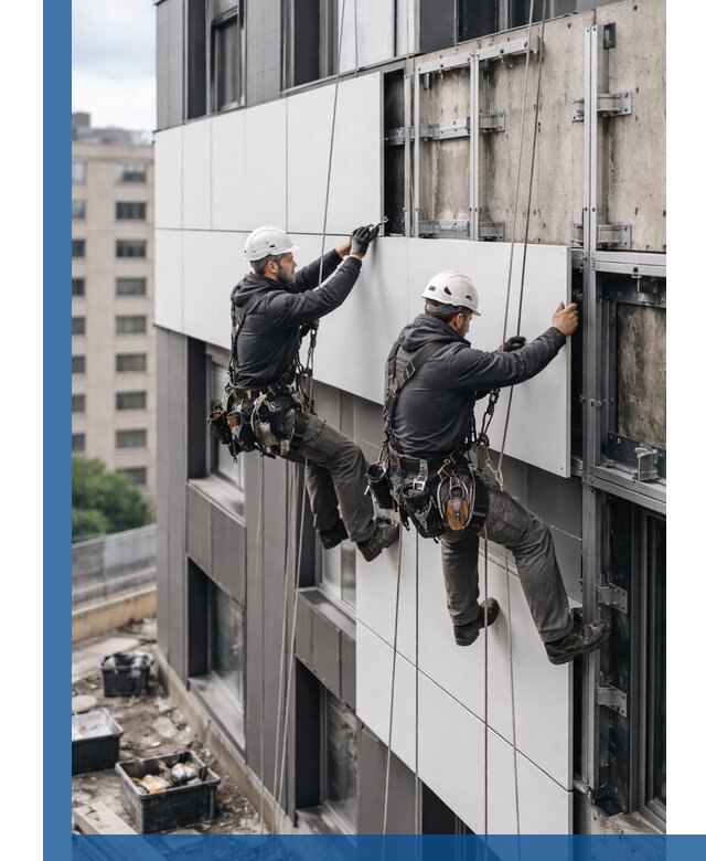 Монтаж композитных панелей фасада в Красногорске под ключ