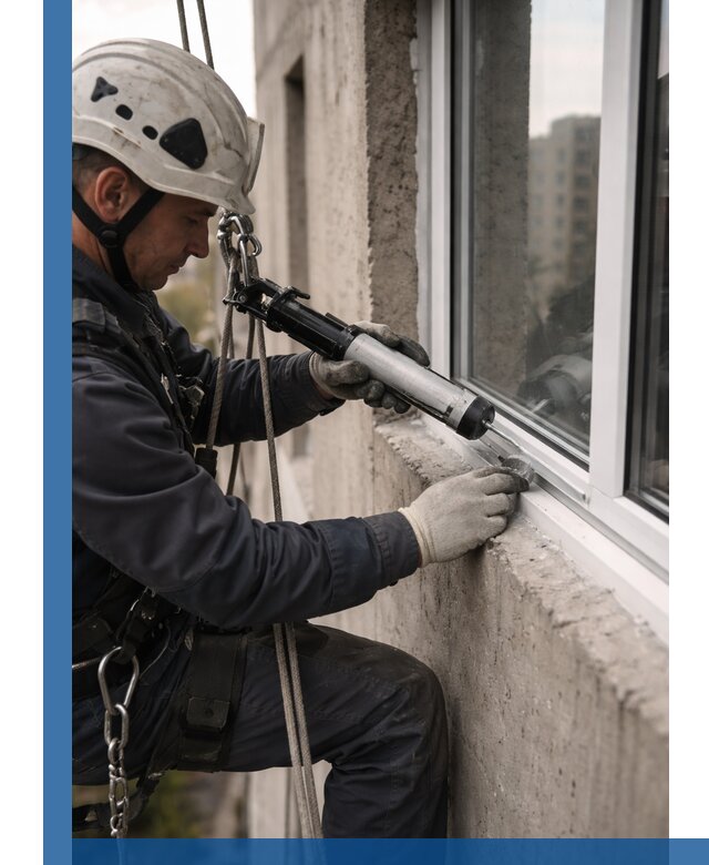 Герметизация оконных швов снаружи в Красногорске профессионально