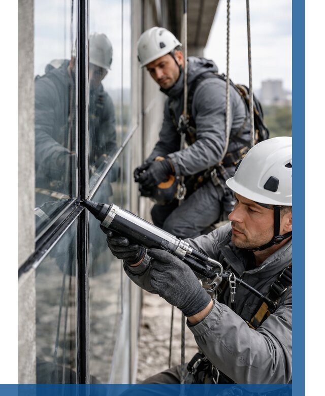 Герметизация витражных швов в Красногорске от 660 р. | ВЫСОТНИК-Крр