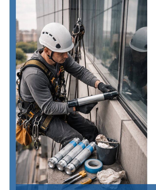 Герметизация стыков витража в Красногорске для герметичных фасадов