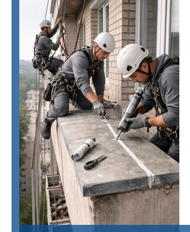 Герметизация балконного козырька в Красногорске профессионально