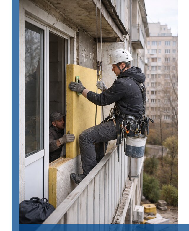 Профессиональное утепление балкона снаружи в Красногорске под ключ