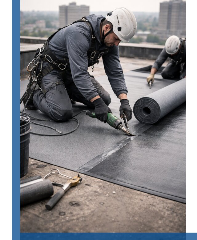Ремонт мягкой кровли в Красногорске с выездом промальпинистов