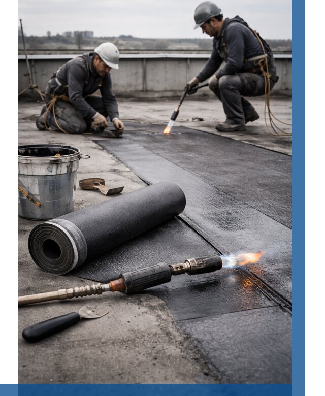 Ремонт рулонной кровли в Красногорске от 660 р. | ВЫСОТНИК-Крр