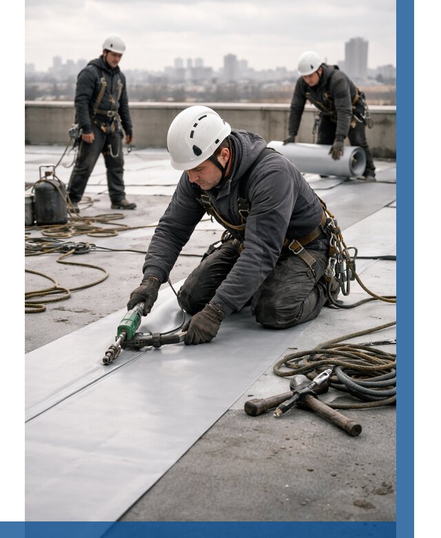 Ремонт мембранной кровли в Красногорске от 1829 р./м2 | ВЫСОТНИК-Крр