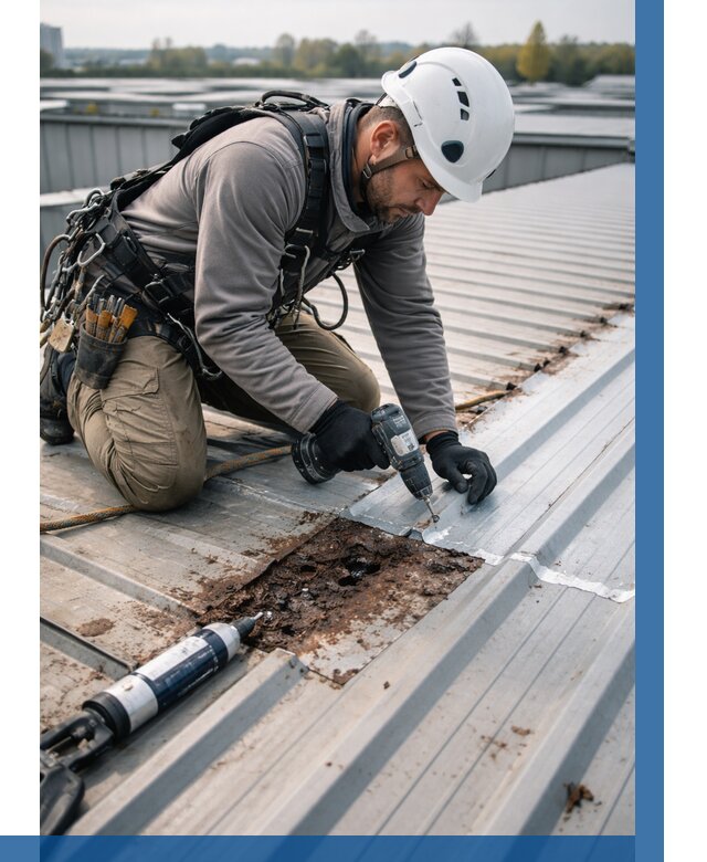 Ремонт профнастила на кровле в Красногорске от 711 р. | ВЫСОТНИК-Крр