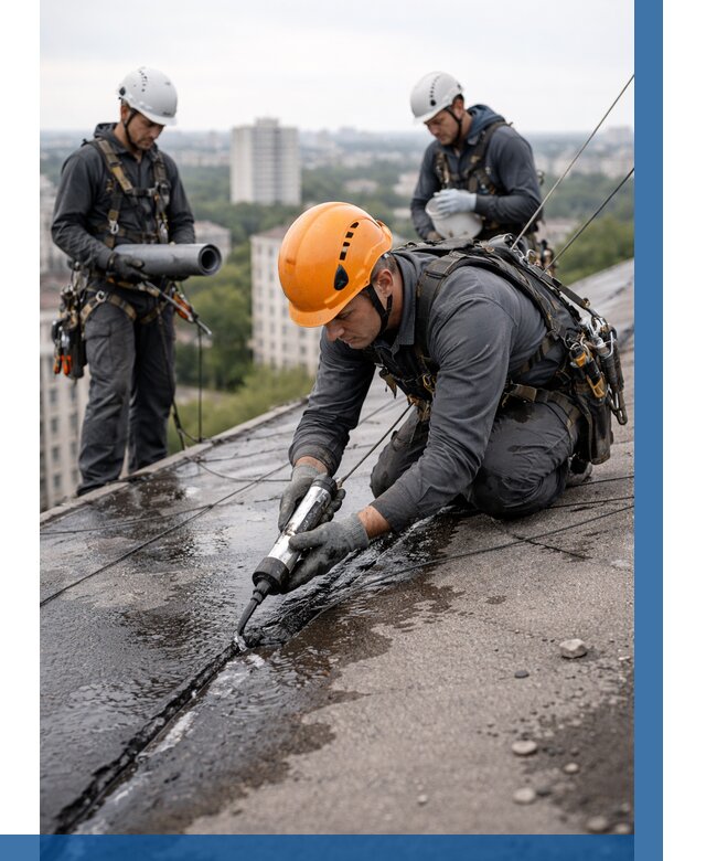 Устранение протечек кровли в Красногорске от 12193 р. | ВЫСОТНИК-Крр