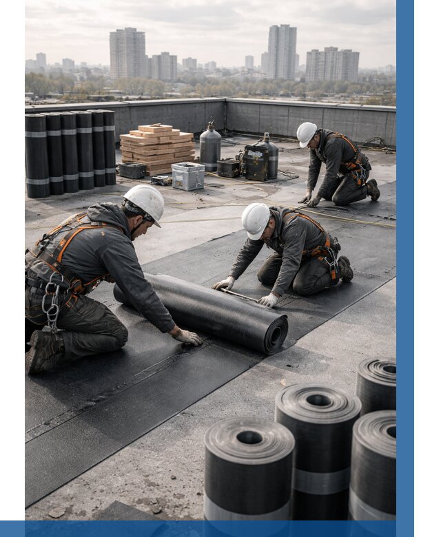 Монтаж мягкой кровли под ключ в Красногорске от 457 р. | ВЫСОТНИК-Крр