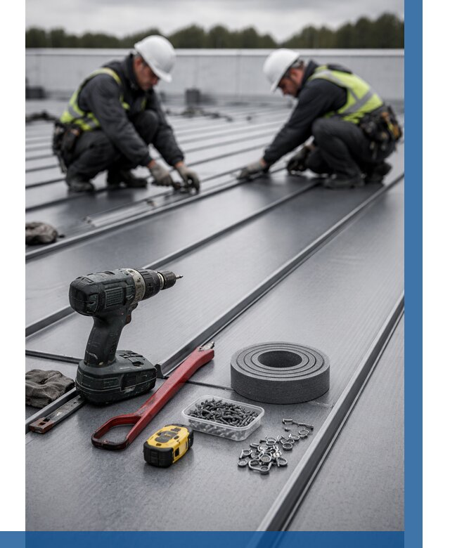 Монтаж фальцевой кровли в Красногорске от 1829 р. | ВЫСОТНИК-Крр