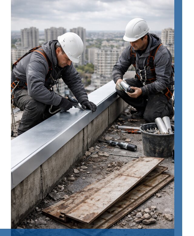 Замена парапетных крышек под ключ в Красногорске от 1219 р. | ВЫСОТНИК-Крр