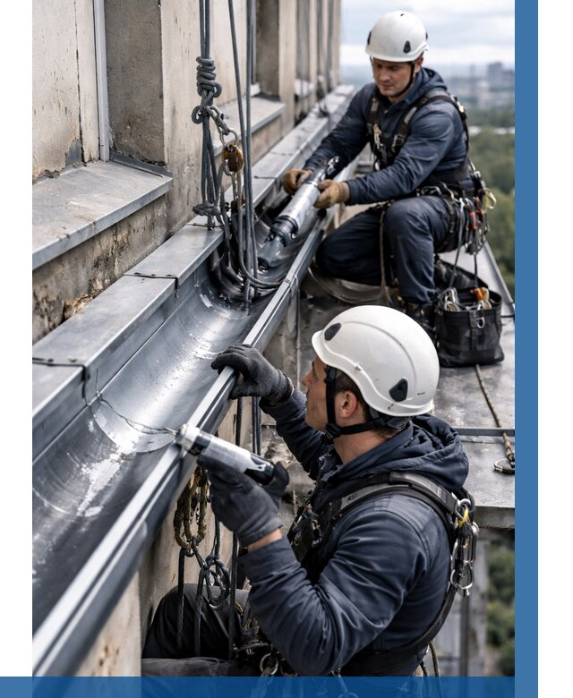 Ремонт водосточных желобов в Красногорске от 6605 р. | ВЫСОТНИК-Крр