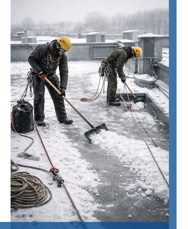 Очистка крыши от снега в Красногорске от 7621 р. | ВЫСОТНИК-Крр