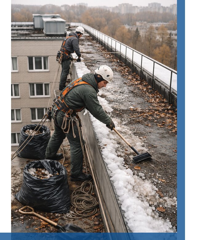 Очистка кровли по периметру в Красногорске от 559 р. | ВЫСОТНИК-Крр