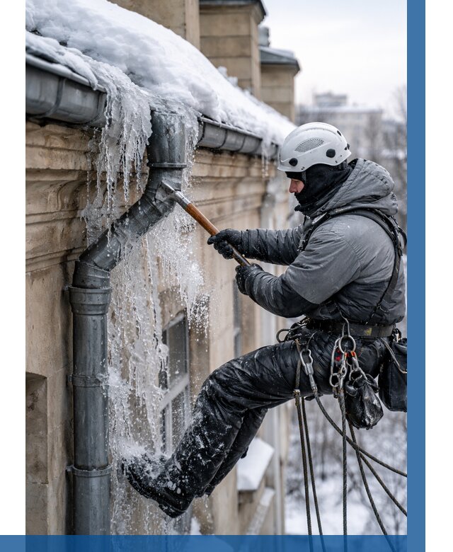 Очистка водостоков от льда в Красногорске от 3556 р. | ВЫСОТНИК-Крр