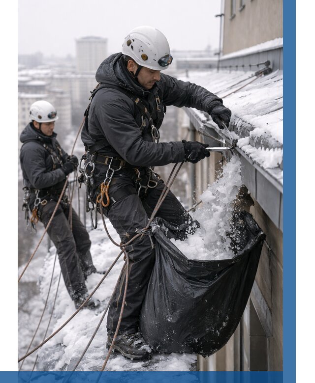 Аварийная очистка крыши в Красногорске под ключ от 305 р. | ВЫСОТНИК-Крр