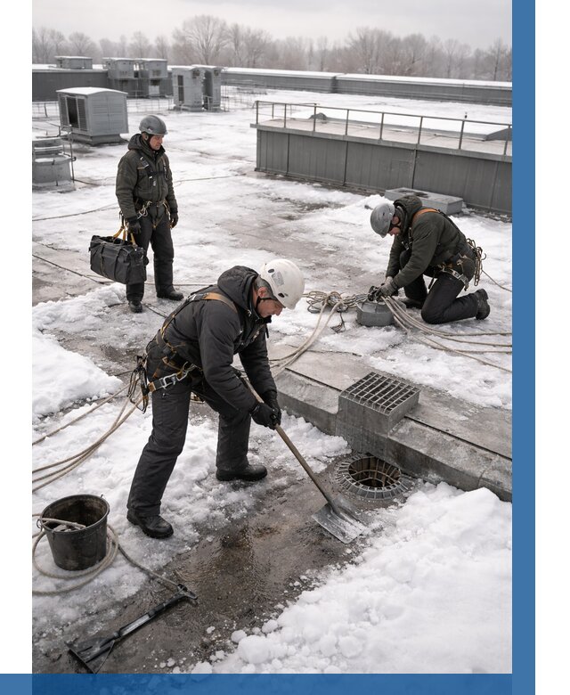 Абонентское обслуживание кровли зимой в Красногорске от 8129 р. | ВЫСОТНИК-Крр