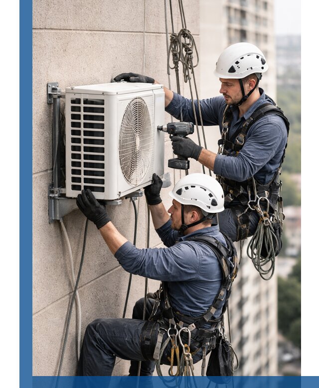 Монтаж внешнего блока кондиционера в Красногорске установка и крепление