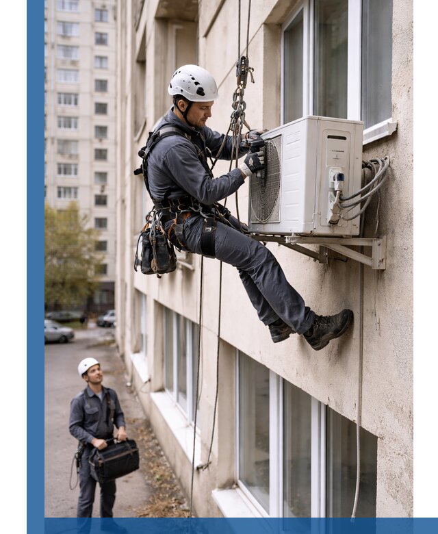 Демонтаж внешнего блока кондиционера в Красногорске профессионально