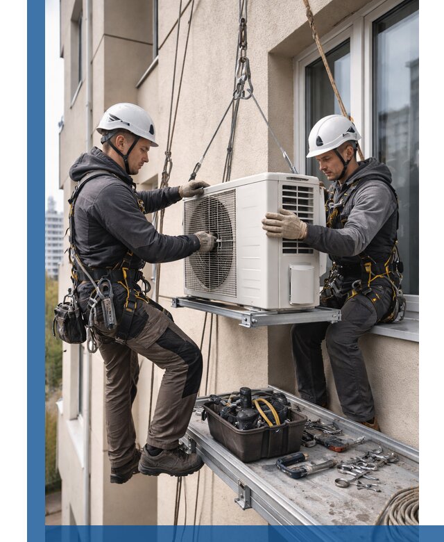 Перенос внешнего блока кондиционера в Красногорске с монтажом и крепежом