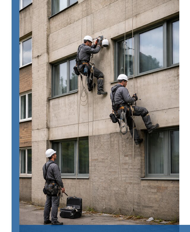 Монтаж фасадных камер видеонаблюдения в Красногорске под ключ