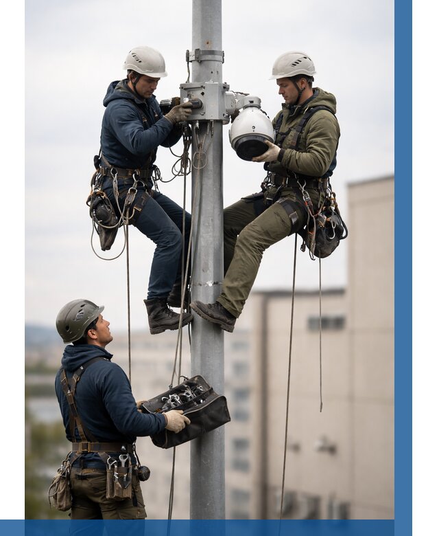 Установка видеокамер на мачте в Красногорске от 8637 р. | ВЫСОТНИК-Крр