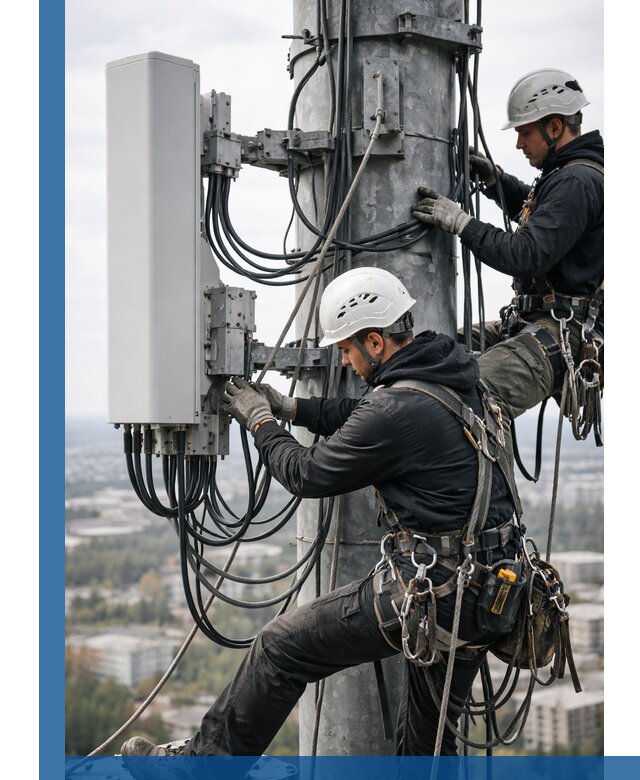 Монтаж оборудования связи на мачте в Красногорске с пусконаладкой