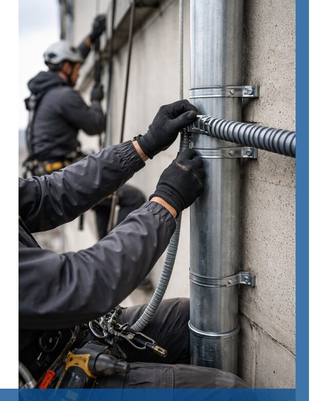 Монтаж гофры для кабеля в Красногорске от 305 р. | ВЫСОТНИК-Крр