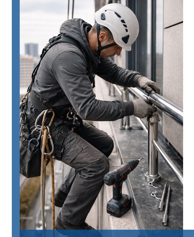 Монтаж ограждений на высоте в Красногорске для зданий и конструкций