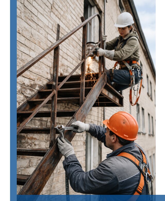 Ремонт и восстановление пожарных лестниц с выездом в Красногорске