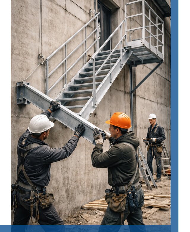 Монтаж металлических лестниц в Красногорске от 15242 р. | ВЫСОТНИК-Крр