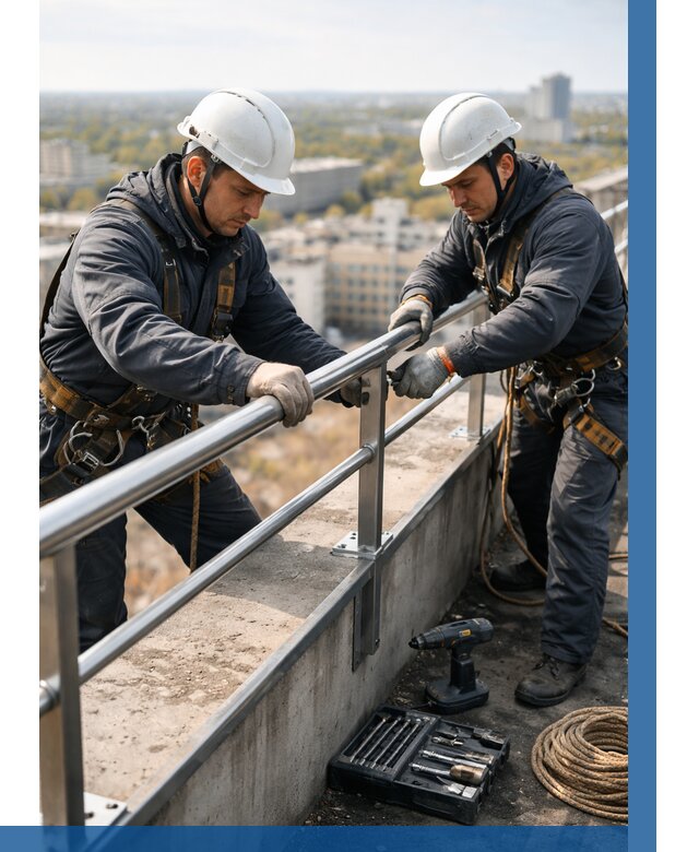 Монтаж перил на высоте в Красногорске от 2540 р. | ВЫСОТНИК-Крр